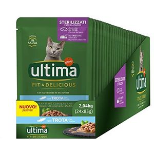 Ultima Fit & Delicious forel natvoer voor katten - 24 enveloppen van 85 g