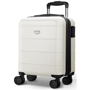 LUGG Jetset lichtgewicht reiskoffers met ABS-schaal, waterdicht en veilig vergrendelingssysteem - Easyjet, British Airways, TUI en meer, 45 x 36 x 20 cm, Ivoor, Crème/bruin