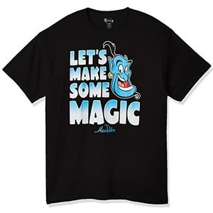 Disney Aladdin Genie Let's Make Some Magic Graphic T-shirt voor heren, zwart, X-Large, zwart.