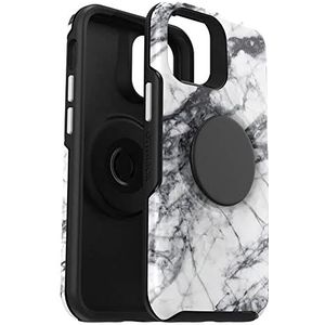 OtterBox Met Apple iPhone 12 mini, schokbestendig, dun, met geïntegreerde PopSockets PopGrip, Otter + Pop Symmetry Series, wit