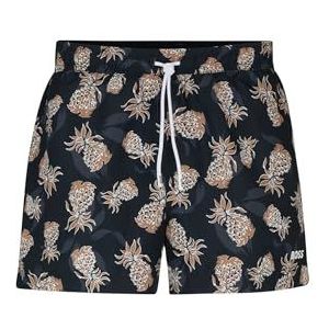 BOSS Hommes Ery Short de Bain entièrement doublé à Motif Ananas, Black2, S