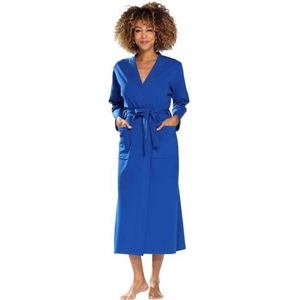 DKaren Melisa Clothes Badjas voor dames, badstof, zonder capuchon, blauw, S, Blauw