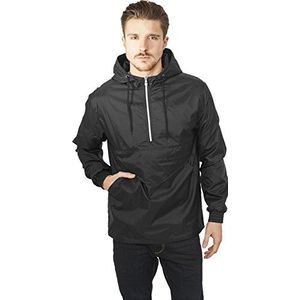 Urban Classics pull over heren windjack, Zwart (7)