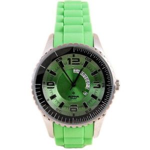 Alpha Saphir heren horloge 231f, groen/groen, Riem