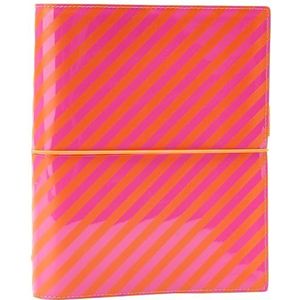 Filofax A5 Domino patent orange/roze strepen organiseren