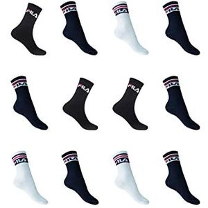 Fila Suprise Damessokken, sport, 12 stuks, willekeurige sokken, zwart, 35, zwart.