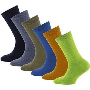 Ewers Set van 6 effen sokken uniseks kinderen, Meerkleurig
