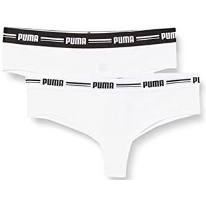 PUMA Dames hipster Braziliaanse hipster slip katoen modal slip 2-pack, wit/wit