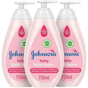 Johnson's Baby Zacht bad, zachte en delicate vloeibare zeep voor dagelijks gebruik voor de gevoelige huid, 3 x 750 ml