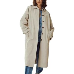 Vila Vibalinja Lange jas L/S Noos Trenchcoat voor dames, Beige