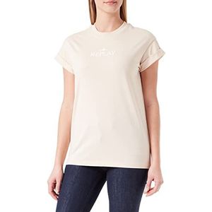 Replay T-shirt à manches courtes pour femme avec inscription logo, 611 Skin, XL