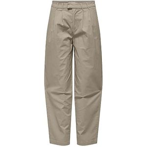 Only Onlevelyn Hw Loose Pleat Chino Pnt Noos Dameschino, Lichtgrijs