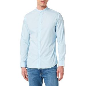 JACK & JONES Jjjoe T-shirt Ls Plain Mao Shirt voor heren, Hemelsblauw