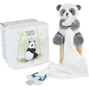 Doudou et Compagnie - Collectie UNICEF - Knuffeldier Panda Zwart & Wit - Acrro-fopspeen 12 cm - Ideaal cadeau voor geboorte, baby meisjes en jongens - Gegarandeerd knuffeldier verloren -Baby & Me