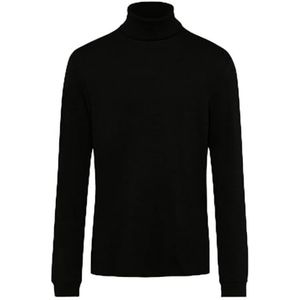 BRAX Style Benno Cotton Liquid Interlock Pullover met rolkraag voor heren, zwart.