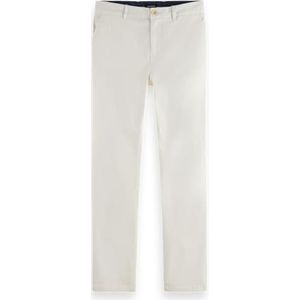 Scotch & Soda Core Stuart Regular Slim Fit Chino van stretchkatoen voor heren, Off White 0001