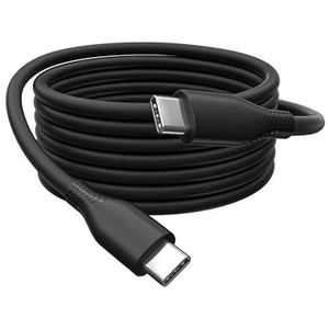 DIGITUS USB 2.0-aansluitkabel, 1 m, USB type-C naar type-C, hoge snelheid 480 Mbit/s, 60 W Power Delivery, flexibele siliconen kabel, zwart, voor iPad, iPhone, Android-smartphones, tablets