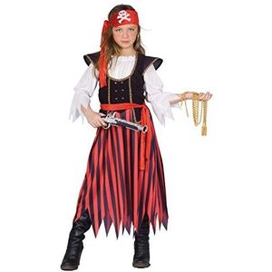 Ciao Piratessa Bambina kostuum (Taglia 8-10 Anni), Rosso/Nero, meisjes