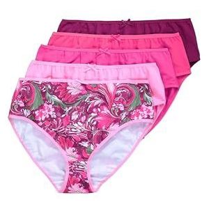 Ulla Popken 5 stuks midi-slips, Paradise Garden damesslips, Aubergine