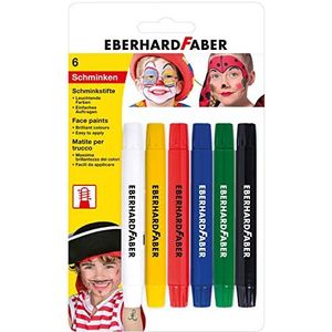 Eberhard Faber 579107 Roterende make-up pennen met dop voor pennen, sneldrogend, voor het schilderen van gezicht, 6 stuks
