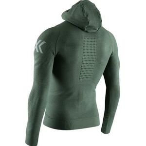 X-Bionic Instructor Hooded Jacket Sportjas, Fitness, hardlopen, fietsen, heren en dames, uniseks, Olijfgroen / Dolomietgrijs