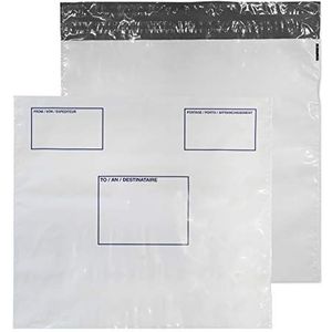 Purely Packaging verzendtassen, zelfklevend, met adresframe, polyethyleen, 430 x 460 mm, wit, 100 stuks