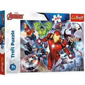 Trefl puzzel 200 stukjes voor kinderen vanaf 7 jaar, 13260, The Brave Marvel Avengers