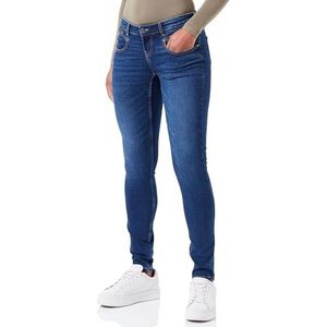 ONLY Onlcoral Low Zip Pockets Skin Dnm Ext Jeans voor dames, Donkerblauw denim