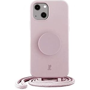 PopSockets Handyhülle Je PopGrip Case f. iPhone 14 Plus - 6.7'' Rose Breath, kabelloses Laden, längenverstellbare Kord