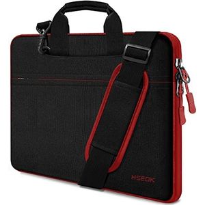 HSEOK 15 15,6 16 Inch Laptoptas/Waterdichte Zakelijke Case/PC-hoes voor 15"" 16"" MacBook Pro, XPS 15 & Plus 14-16 Inch Notebooks Laptops - Zwart en rode rand