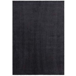 Lalee Tapijt Velluto 400 grafiet, 100% polyester, 120 x 170 cm, zwart, 120 x 170 cm