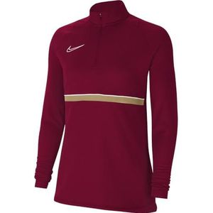 Nike W nk Dry Acd21 Dril Top Tanktop voor dames, rood/wit/goud jersey
