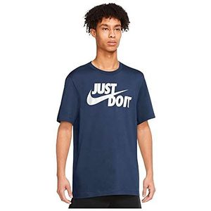 Nike M NSW Tee Just Do It Swoosh T-shirt voor heren, midnight navy/wit, L, midnight navy/wit