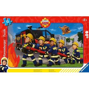 Ravensburger Kinderpuzzel 12001030 - Fireman Sam - 15 stukjes vuurman Sam frame puzzel voor kinderen vanaf 3 jaar