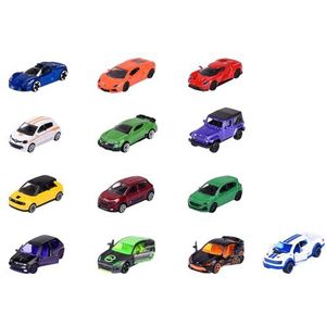 Majorette - Miniatuurautoset (13 auto's) - Mega Pack van 9 Street Cars en 4 voertuigen uit de gelimiteerde editie 10, metalen speelgoedauto's met vrijloop, elk 7,5 cm, voor kinderen tot