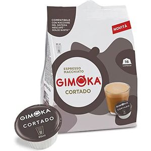 Gimoka - Capsules compatibel met Nescafè Dolce Gusto, Gusto Cortado - 4 verpakkingen van 16 capsules - 64 capsules