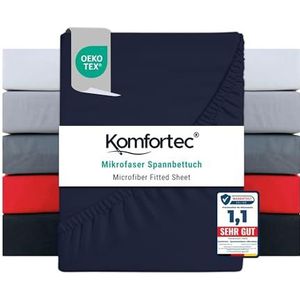 Komfortec - Hoeslaken - Marineblauw - 100% Polyester Microvezel - 180x200 cm