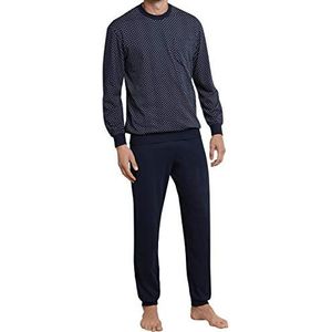 Schiesser Lange pyjamaset Pijama, donkerblauw, 106 cm heren, Blauw