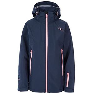 Trespass Tammin ski-jack voor dames, waterdicht, winddicht, warm ski-jack met verstelbare capuchon, ritssluiting, onderarm, ritssluiting, skipaszak, afneembare sneeuwvanger, Navy Blauw