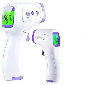 Leyf Digitale contactloze voorhoofdsthermometer voor volwassenen, kinderen en baby's, LCD-display, 3 kleuren, koorts alarm en geheugenfunctie