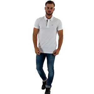 Tommy Jeans Slim Placket Poloshirt voor heren, wit, Wit.