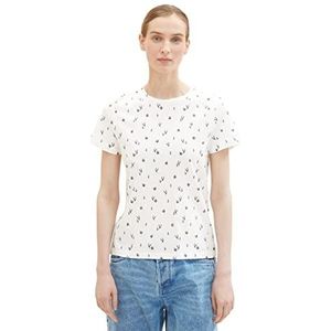 TOM TAILOR 1037400 T-shirt voor dames, 32691 - Gemengd bloemenpatroon offwhite