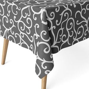 ECOMMERC3 Vlekafstotend tafelkleed voor rechthoekige tafel, afmetingen 200 x 140 cm, vlekafstotend, extra zacht en waterdicht, kleur grijs