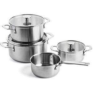 KitchenAid Stainless Steel kookpannenset met deksels 4-delig - RVS - inductie - PFAS-vrij