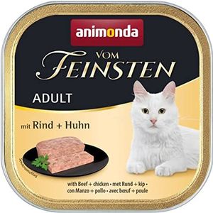 animonda van de fijnste Adult kattenvoer, nat voer voor volwassen katten, met rund+ kip, 32 x 100 g