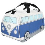 BRISA VW Collection Sporttas met schoenenvak en nat vak, voor Volkswagen Hippie Bus T1, S (50 x 25 x 26 cm) / blauw en beige, Small (19,7 x 9,8 x 10,2 inch), maat, S (50 x 25 x 26 cm) / blauw en beige