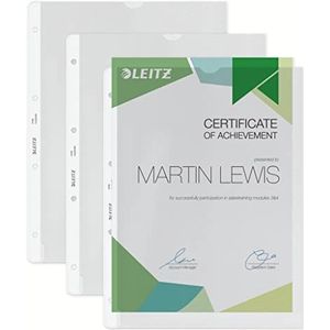 Leitz 47800003 PVC presentatiehoezen, 120 micron, transparant, A4, 100 stuks