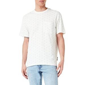 TOM TAILOR Denim T-shirt voor heren, 31579 - wit small shapes print, S, 31579 - wit small shapes print