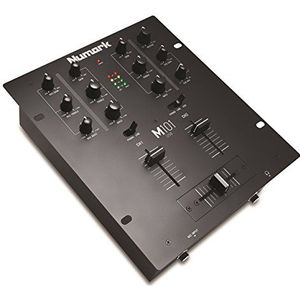 Numark M101USB - 2-kanaals DJ-mixer, in rek te monteren met 2-bands EQ, microfooningang en vervangbare crossfader
