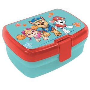 p:os 35415 - Paw Patrol lunchbox voor kinderen met vak, van kunststof met clipsluiting, voor kleuterschool, school en vrije tijd